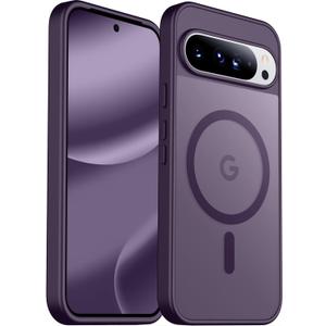 SPIDERCASE Magnetic for Google Pixel 10 Pro XL Case, Military Grade Drop Protection Slim Translucent Matte Shockproof Anti-Fingerprint Phone Case for Pixel 10 Pro XL,Dark Purple