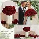 Kisflower 80 Pcs Burgundy Roses Artificial Flowers Bulk, Maroon Flowers Artificial Silk Roses with Stems for Decoration DIY Wedding Bouquet Bridal Shower Party Home Table Centerpieces Decor (Burgundy)