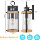 Motion Sensor Outdoor Wall Lights Waterproof,Dusk to Dawn Outdoor Lighting,Outdoor Lights for House with Seeded Glass,Matte Black & Wood Grain Finish,2 Pack