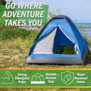 2 Person Outdoors Camping Tent with Rain Fly and Carrying Bag - Lightweight Outdoor Pop Up Tents for Camping Essentials, Music Festivals, Backpacking, Hiking, or Beach Shelter by Wakeman Outdoors, Blue