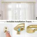 Double Curtain Rods 32 to 115 Inches, HOTOZON Blackout Double Curtain Rods for Windows 83 to 111 Inches (6.9-9.25 ft), 6/8 Inches Wrap Around Room Darkening Telescoping Drapery Rod, Gold