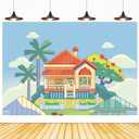 Blue Dog Birthday Party Supplies, Blue Party Decorations Banner for Kid, Boys and Girls Happy Birthday Banners (5.9x3.6ft)