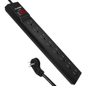 Digital Energy 25 FT 8 Outlet Surge Protector Power Strip - 15 AMP, 1875 W, 125 V, 350 J Surge Protection, ETL Listed - Flat Plug, Black