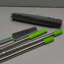 Rubber Broom with Squeegee for Carpet Pet Hair Remover,57 inch Long Handled Fur Remover Rake,Portable Detailing Lint Brush,Pet Removal Fluff Carpet, Hardwood Floor, Tile (Green)