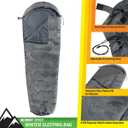 Mummy Sleeping Bag - Adult Cold Weather Sleeping Bag Rated to 25F - Waterproof with Drawstring Hood - Camping Equipment by Wakeman Outdoors, Single Sleeper