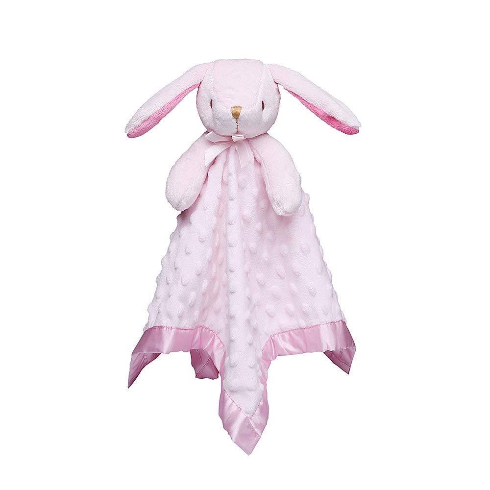 Pro Goleem Loveys for Babies Bunny Security Blanket Baby Girl Gifts Newborn Soft Pink Lovie for Infant and Toddler Snuggle Toy Stuffed Animal, Pink 16 Inch (Pink Bunny)
