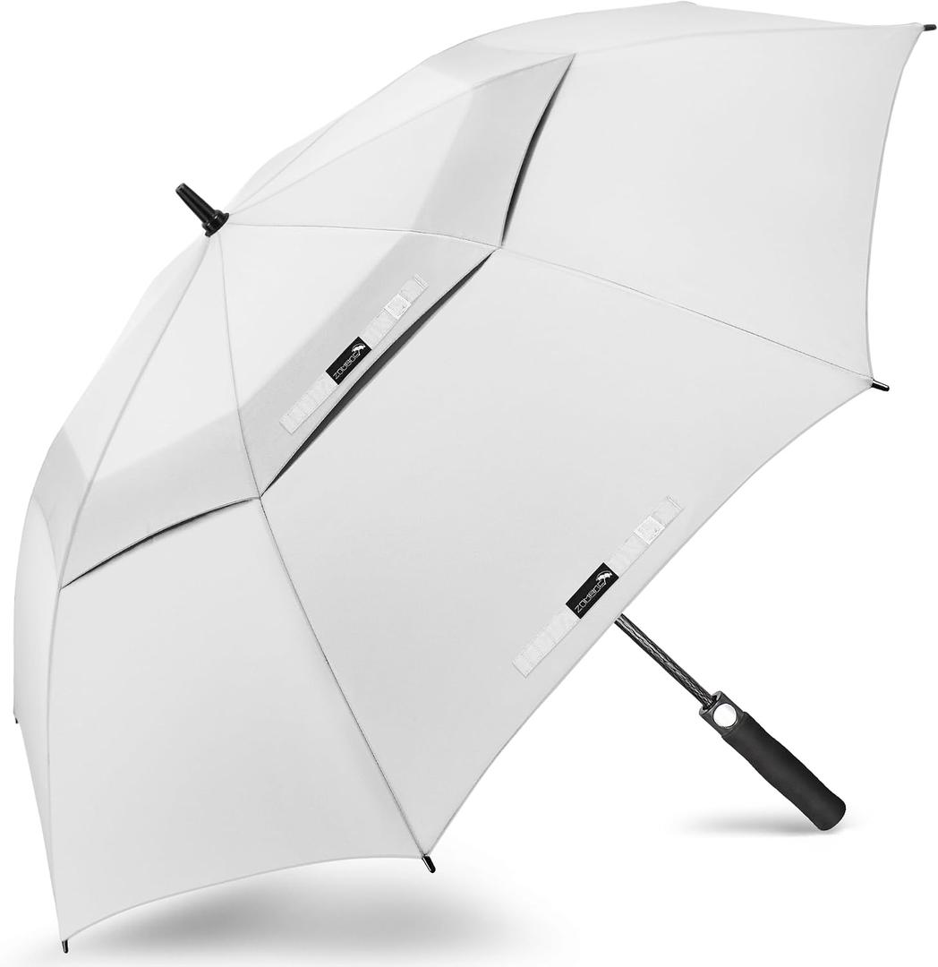 ZOMAKE Large Golf Umbrella for Rain Heavy Duty, Big Golf umbrellas Windproof, 68 Inch Extra Large Oversized Umbrella(White)