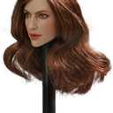 Phicen 1/6 Scale Female Head Sculpt with Curls for 12" Female Body Hot Toys (Dark Brown Curly Hair)