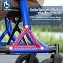 Walkers for Seniors, Rollator Walker with Seat, 10" Rubber Wheels All Terrain Rollator Walker with Backrest, Aluminum Walkers Built-in Cable, Foldable and Adjustable Height for Seniors, Blue