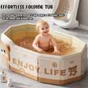 Foldable Bathtub 29.5'in Foldable Collapsible tub Portable Bathtub for Bathroom Folding SPA Tub for Shower Stall, Ideal for Small Spaces - Effortless Folding Bath (Pink)