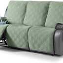 TAOCOCO 100% Waterproof Recliner Sofa Cover, Non Slip Split Couch Covers for Reclining Couches with Straps, Washable Reclining Sofa Cover Furniture Protector for Kids Pets(3 Seater, Sage Green)