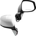 Dasbecan Right Passenger Side White Door Mirror Compatible with 2012-2015 Honda Civic Power Glass Manual Folding Replace# HO1321261,76208TR0A01-PFM,76208TR6C01-PFM,76201TR0A01ZD, 76202TR0A01