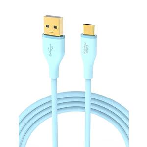 CableCreation USB C Cable 6FT, Silicone USB A to USB C Cable, USB C Charger Cable 3A Fast Charging for iPhone 15/16/16 Pro Max/PlusCar Carplay, Galaxy, Steam Deck, MacBook Pro/Air, Blue