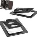 Metal Desktop Speaker Stands Pair, 15 Tilted Steel Tabletop Bookshelf Speaker Wedge with Damping Foam Pads for Small Medium Speakers, Suitable for PC, Gaming, and Studio