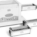 MARCATO Made in Italy Pasta Fresca 110V Electric Kneading & Pasta Machine. Includes lasagna, fettuccine, tagliolini attachments. Kneads bread dough, pizza dough, shortcrust pastry, 31 x 16 x 21 cm