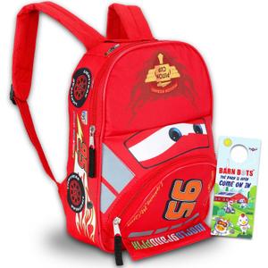 Disney Cars Mini Backpack for Boys Kids ~ Deluxe 12" Lightning McQueen School Bag with Stickers (Disney Pixar Cars School Supplies Bundle)