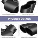 Dual Exhaust Tip, Stainless Steel Bending Muffler Exhaust with Bolt, 2.5" Inlet Dual Tail Pipe Muffler Tip, Automotive Modification Accessory, Universal Tail for Cars (Matte Black)