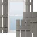 Ekena Millwork Lifetime Vinyl LS3S12X05500TG Standard Three Board Spaced, Board-n-Batten Vinyl Shutters, w/Installation Shutter-Lok's & Matching Screws (Per Pair), 12"W x 55"H, Tuxedo Grey