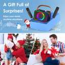 Karaoke Machine,Portable Bluetooth Speaker with 2 Wireless Microphone for Adults & Kids with LED Lights, Karaoke Microphone with PA System Supports USB/TF/AUX,Gift for Party(Black)