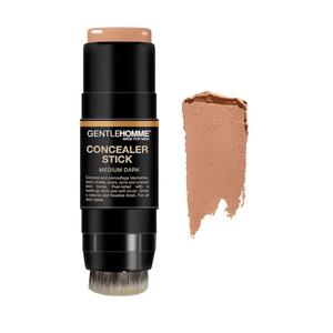 Concealer Stick with Brush for Men - Eraser Dark Circles - Men’s Multi-Use Concealer - Dual Sided Full Coverage with Soft Brush- Buildable Coverage Makeup - All Skin Type - (Medium Dark)
