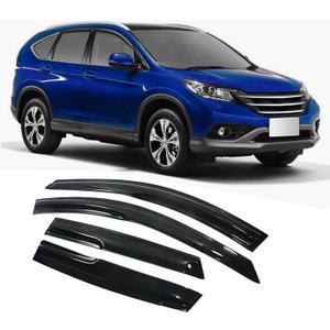Tape-On Rain Guard 4-Piece for 2012-2016 Honda CR-V Windows Visor Shield Shade Smoke 1216CR