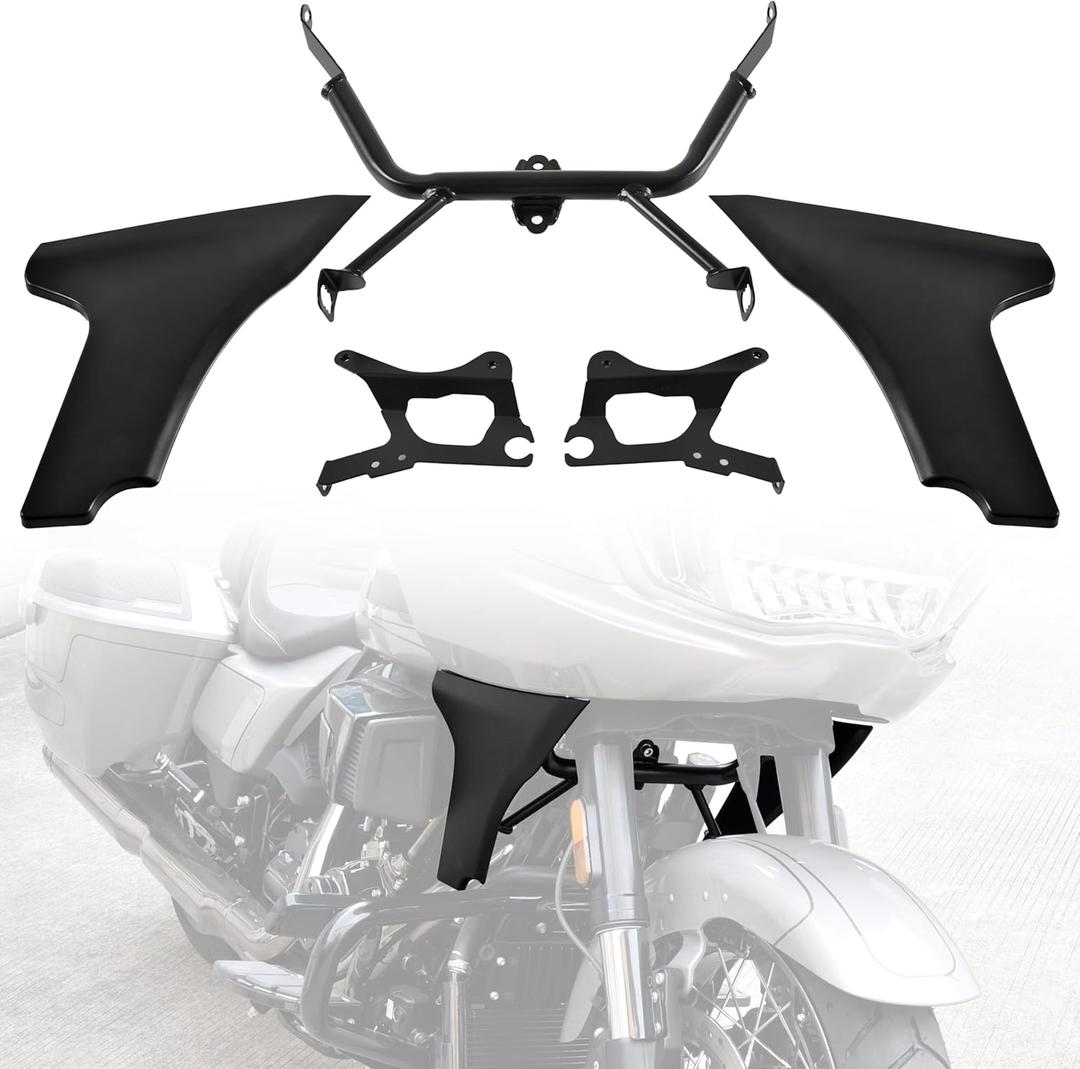 Side Fairings Spoiler Protector Covers for Road Glide 24-up, Black Side Panel Spoiler Protection Covers for Harley FLTRXSE 23-up FLTRT FLTRXL 26-up Accessories