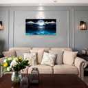 Wall Art Moon Sea Ocean Landscape Picture Canvas Wall Art Print Paintings Modern Artwork for Living Room Wall Decor and Home Dcor Framed Ready to Hang,1inch Thick Frame, Waterproof Artwork., 40"L x 20"W