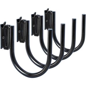 4-Pack 4" E Track J Hooks, Heavy Duty Black Steel Hanger 1,400lbs Break Strength E-Track Tie Down Accessories for Box Truck, Enclosed Trailer, Garage, Vans, Warehouse, Workshop