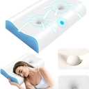 Cervical Pillow for Neck Pain Relief - Contour Pillow Memory Foam Pillows for Sleeping, Double Ear Relief Zones Neck Pillow, 6CM Enhanced Neck Support Cooling Bed Pillow for All Sleep Positions (Standard (Pack of 1), White Blue)