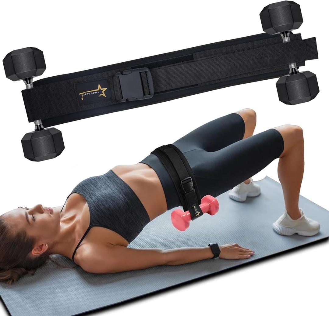 Hip Thrust Belt for Glute Workout  Heavy Duty Weight Lifting Belt for Dumbbells, Barbell, Kettlebells  Adjustable Squat & Hip Thrust Equipment for Home Gym Women & Men
