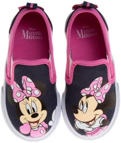 Disney Minnie Mouse, Elsa Frozen, Snow White Princess Shoes for Girls Toddler Kids Character Loafer Low top Slip-on Casual Tennis Canvas Sneakers,size 10 toddler