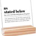 2 x As Stated Below Definition Sign Acrylic Plaque Fun Office Desk Decor,Funny Office Gifts Humorous Gift for Coworker Colleague 4''L x 4"W