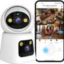 Kinnkall 4MP Dual Lens Indoor Security Camera, 360° Pan/Tilt Baby & Pet Monitor, 2.4G/5G WiFi, Motion Tracking, 24/7 Cloud/SD, 2-Way Audio, Works with Mobile App & PCs