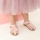 DREAM PAIRS Girls Ksd214 Closed-Toe Flower Summer Dress Sandals Shoes Pink, Size 10 Toddler