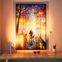 LED Spotlight Indoor, Height Adjustable 9"-20",Plug-in Small Floor Spot Lights, 3000K Uplighting,Timer 3/9/12H,10 Brightness, Focus Display Lights for Plant/Painting/Picture/Tree,Accent Decor lighting (Silver)