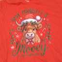 Have Yourself A Mooey Little Christmas Highland Cow Santa T-Shirt Red, Size M