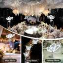 Wedding Moving Butterfly Floor Lamp: LED Electric Wings Light - Table Butterflies Decoration & Adjustable Height - Stand Decor for Birthday Party Christmas Tree Baby Bridal Shower (1, 9.8 In White)