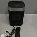 Small Portable Space Heater for Indoor Use - with 70Rotating Feature, JIBUFI 1500W PTC Electric Heater, Rapid and Safe Heating, Remote Control, 1-12 Hr Timer for Bedroom, Office