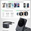 Lamicall Travel 3 in 1 Wireless Charging Station for Apple MagSafe, [Upgraded Cooling] Foldable Magnetic Charger Stand for iPhone 17 16 15 14 13 Pro Max, AirPods, Apple Watch (Adapter Included)