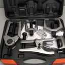 Orion Motor Tech 5-in-1 Ball Joint Separator, Pitman Arm Puller, Tie Rod End Tool Set for Front End Service, Splitter Removal Kit (BS06) (Black)