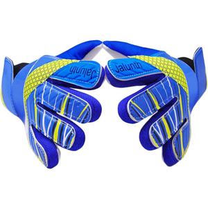 Jalunth Goalkeeper Goalie Soccer Gloves Kids Youth Goal Keeper Field Player Glove Boys Girls Embossed Anti-Slip Latex Palm Soft Pu Hand Back (Size 6 Suitable for 7-8 Years, Blue)