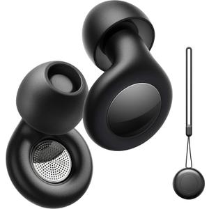 Ear Plugs for Sleeping Noise Cancelling, Reusable Silicone Ear Plugs for Noise Reduction with 8 Ear Tips, Earplugs for Sleep, Concerts, Travel, Snoring (Black, One Size)