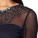 Alex Evenings Women's Long A-line Mother of The Bride Dress with Illusion Neck and Sleeves , 10P
