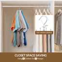 2 x ZEDODIER 2 Pack Space Saving Hangers for Clothes,Rotatable Sturdy Shirt Hangers with 16 Hooks, Non Slip Multiple Shirt Organizer for T-Shirts Sweatshirts Hoodies, Silver