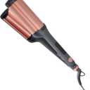 Hairitage 3 Barrel Curling Iron for Beach Waves and Curls - Ceramic Tourmaline Crimping Iron - Hair Waver for Mermaid Waves - Pink Barrel Curling Iron - Reduce Frizz + Increase Shine - All Hair Types