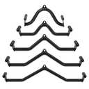2FitU 5 Pcs V-bar Pulley Cable Machine Attachments:Home Gym Fitness Rowing T-bar Handle Grips LAT Pull Down Bar Press DownTraining,Bicep Curl Tricep LAT pulldown Bar Back Strength Training (Black)