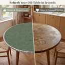 Round Fitted Tablecloth with Elastic Edge Waterproof Wipeable Table Cover for Indoor Kitchen & Dining Room Circle Table Cloth, Fits 36"-44" / 45"-56" Round Tables