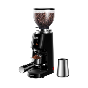 SHARDOR Professional 64mm Burr Coffee Grinder with 100 Grind Settings and All-Metal Chamber, Coffee Bean Grinder with Adjustable Electronic Timer and LED Display, Anti-Static,Black