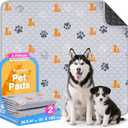 Washable Pee Pads for Dogs, 2 Pack Reusable Puppy Pads, Waterproof Pet Pee Pads for Dog Potty Training, Extra Large Dog Pee Pads for Crate, Playpen, and Whelping, Orange 36"x41"