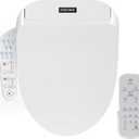 KERDE P30B Bidet Toilet Seat - Dual Control (Side Panel & Remote), Warm Water Wash, Heated Seat, Warm Air Dryer, LED Night Light,Existing Toilets Electric Bidet Elongated Electronic Heated Smart
